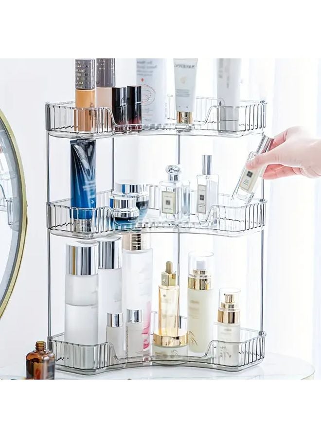 Transparent 2 Layers Corner Storage Rack Acrylic Makeup Organizer For Bathroom Desktop - Image 5